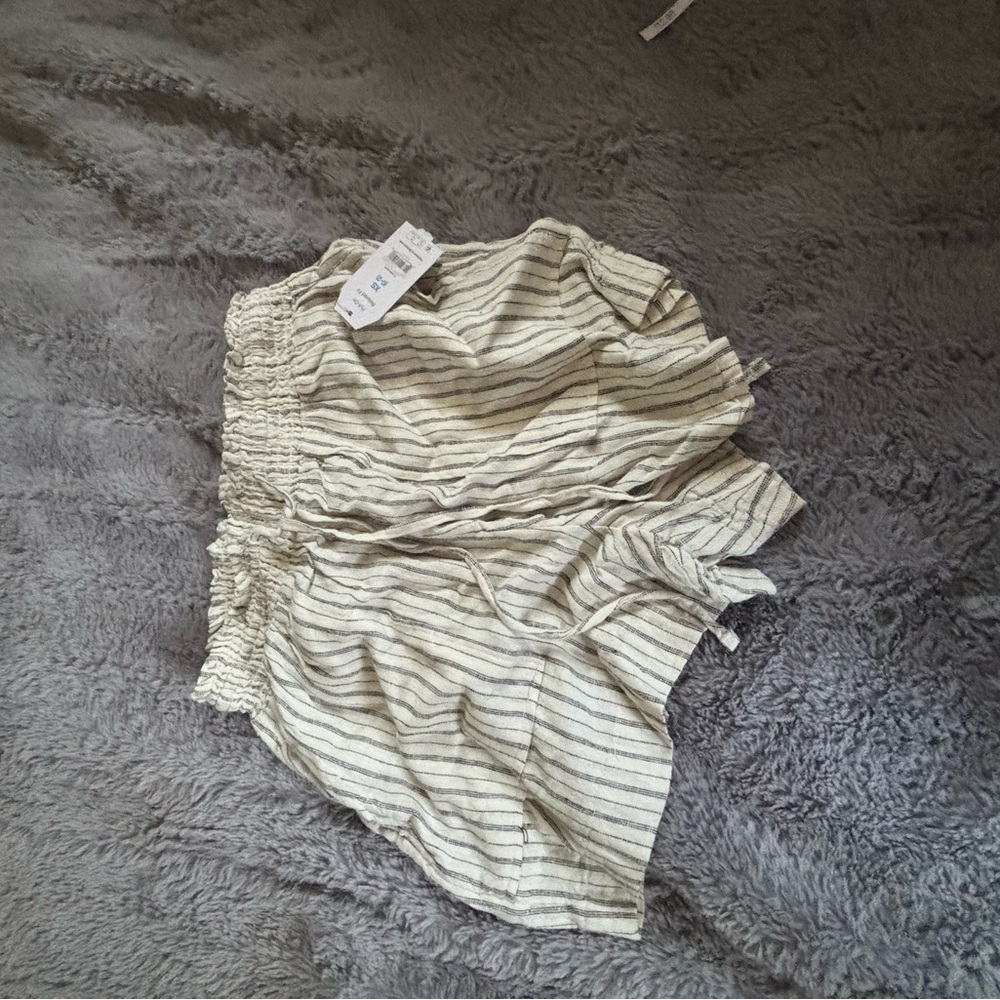 Striped Cream Women's Shorts